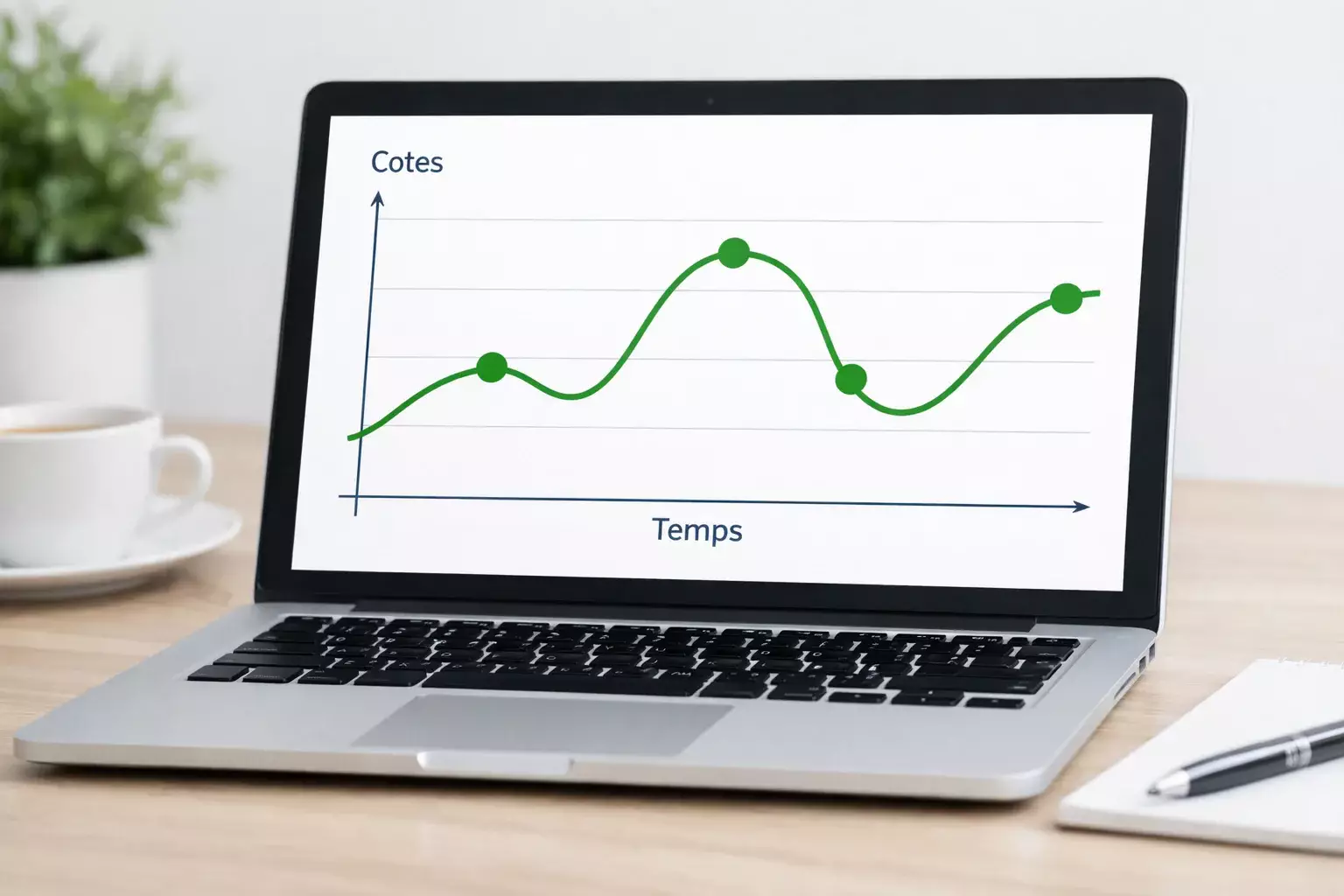 Graphique montrant l'évolution des cotes de paris rugby